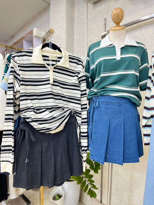 Pleated Wrap Skorts